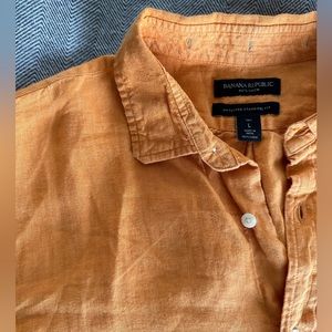 NWOT Banana Republic 100% Linen shirt Sz Large Tall Orange